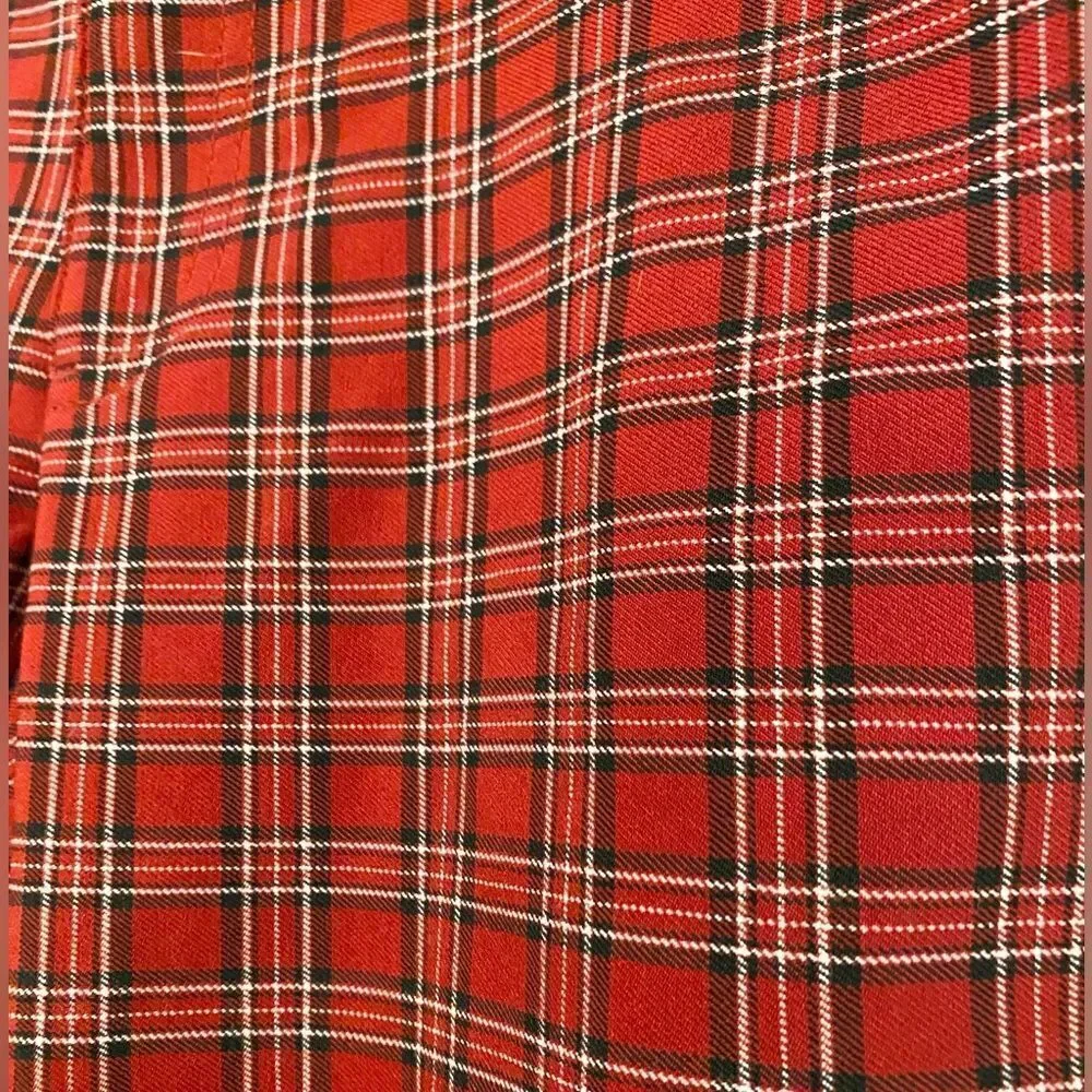 Hollister red plaid pants size XS “ultra high-rise advanced stretch”